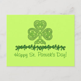 Celtic Shamrock St. Patrick's Day Postcard Vykort