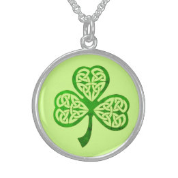Celtic Shamrock St. Patrick's Day Sterling Silver Halsband