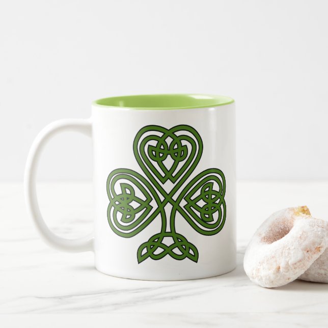 Celtic Shamrock - St patricks day Två-Tonad Mugg (Med munk)