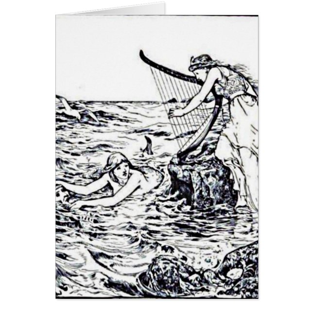 Celtic Sjöjungfru Irish Siren Fairy Tale Hälsningskort (Framsidan)