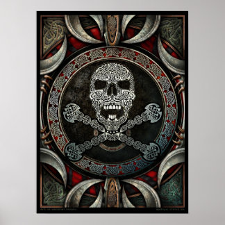 Celtic Skull & Crossbone Mandala Poster (18 x 24 t