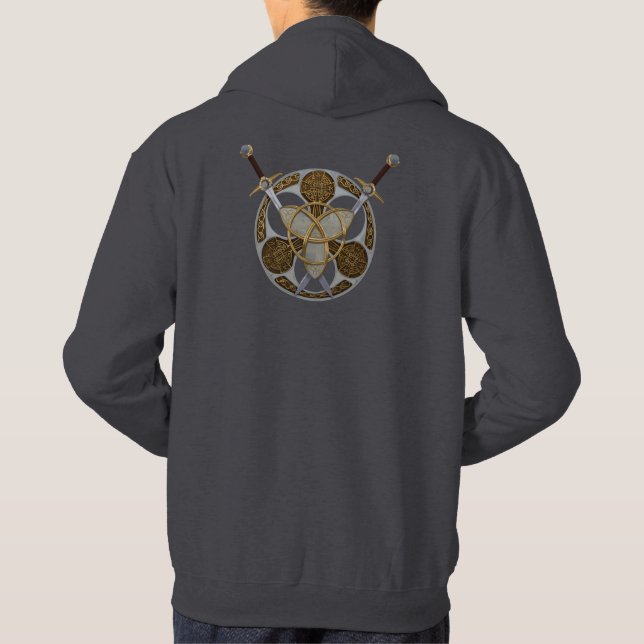 Celtic skyddar och svärd sweatshirt (Baksida)