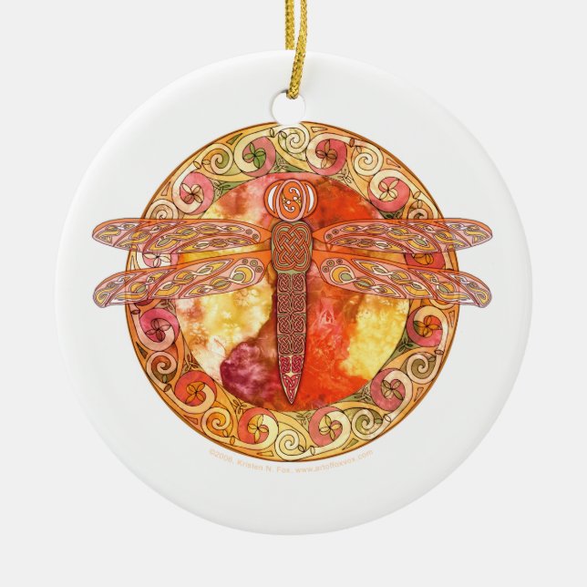 Celtic sländaprydnad julgransprydnad keramik (Framsidan)