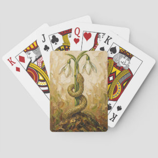 Celtic Snake Snowdrops Imbolc Rebirth Fantasy Art Casinokort