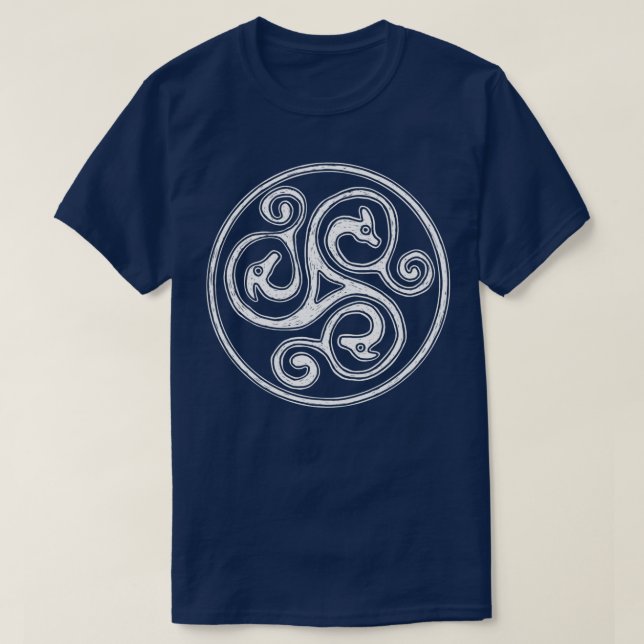 Celtic Spiral Dragon Design T Shirt (Design framsida)