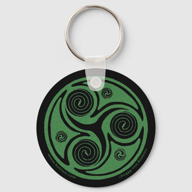 Celtic Spiral Keychain, Triskele design #2 Nyckelring (Framsida)