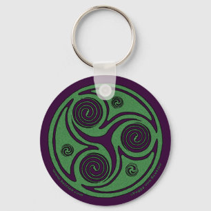 Celtic Spiral Keychain, Triskelion design #1 Nyckelring