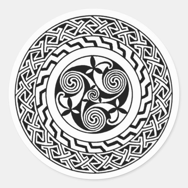 Celtic spiral runt klistermärke (Framsida)