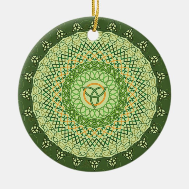 Celtic St.-liten pastej prydnad för dag Julgransprydnad Keramik (Framsidan)