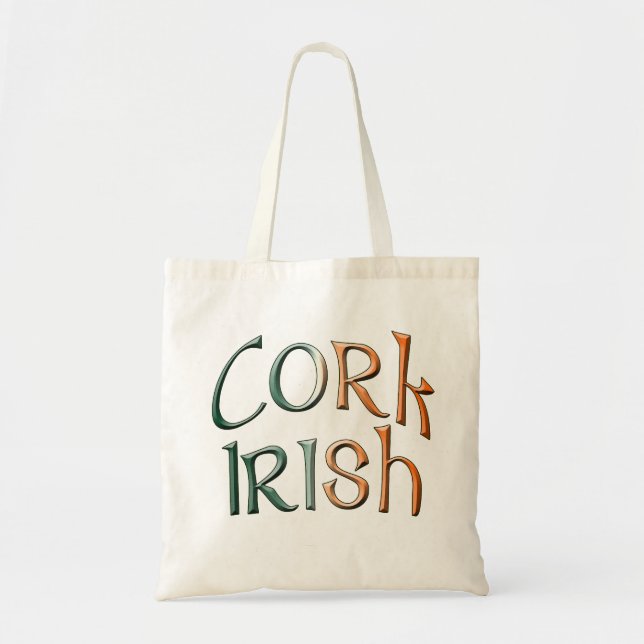 Celtic stil County Kork Irish Flagga Bag Irish Fär Tygkasse (Framsidan)