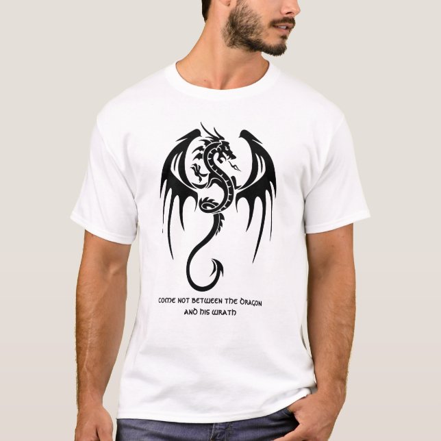 Celtic Stil Dragon & Shakespeare Quote T Shirt (Framsida)