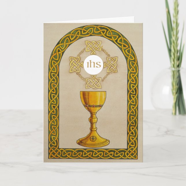 Celtic Stil First Heliga Communion Card Kort (Framsida)