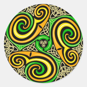 Celtic Stil Round Sticker Runt Klistermärke