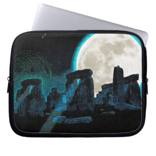 Celtic Stonehenge, Måne & Stars astronomi Laptop Sleeve