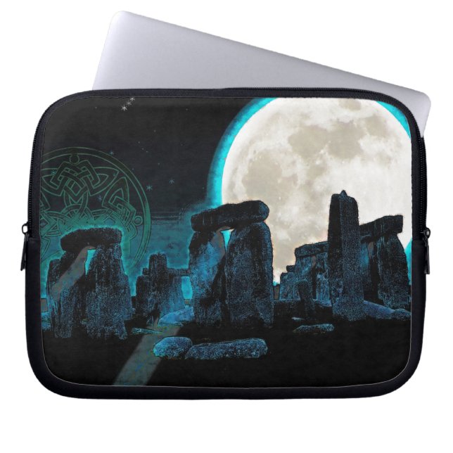 Celtic Stonehenge, Måne & Stars astronomi Laptop Sleeve (Framsidan)
