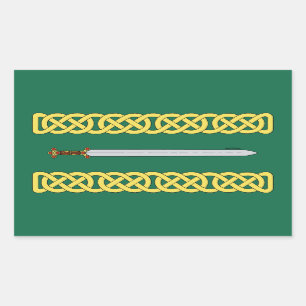 Celtic svärd och Knotwork Rektangulärt Klistermärke