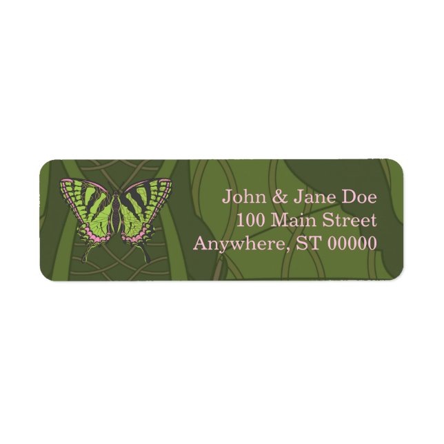 Celtic Swallowtail Address Label Returadress Etikett (Framsidan)