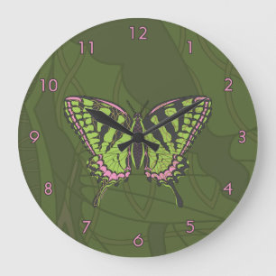 Celtic Swallowtail Clock Stor Klocka