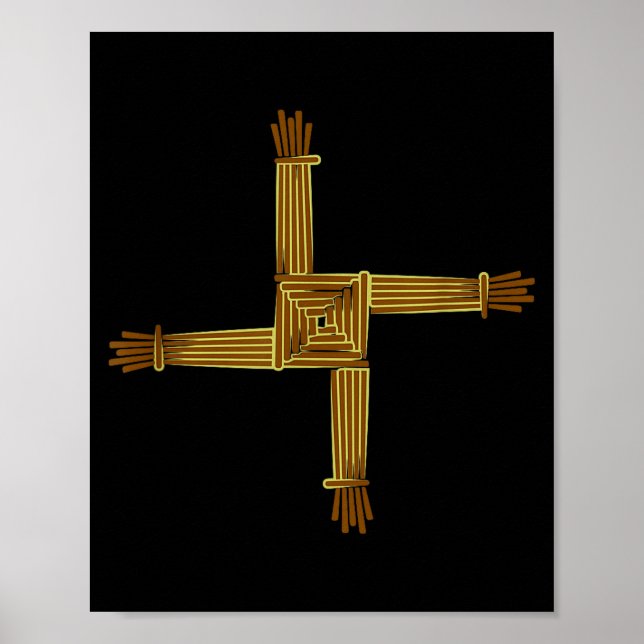 Celtic Symbols Brigid's Cross Celtic Knot Irish Sy Poster (Framsidan)