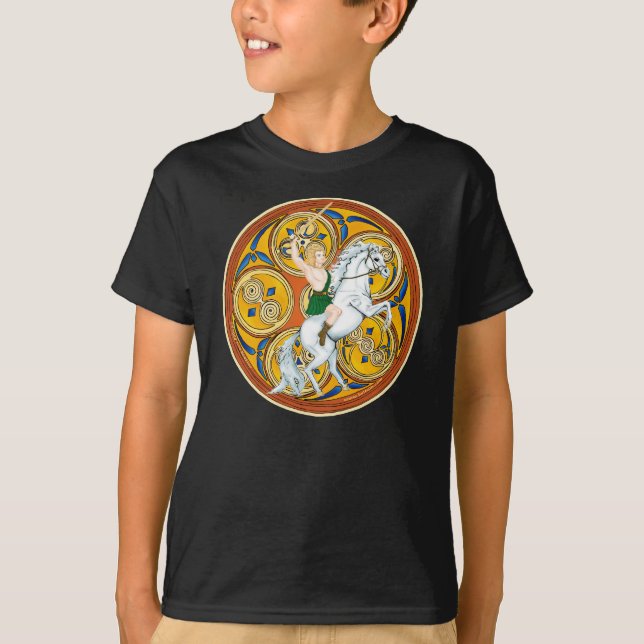Celtic T-tröja för barn, Celtic krigare Lugh Tee Shirt (Framsida)