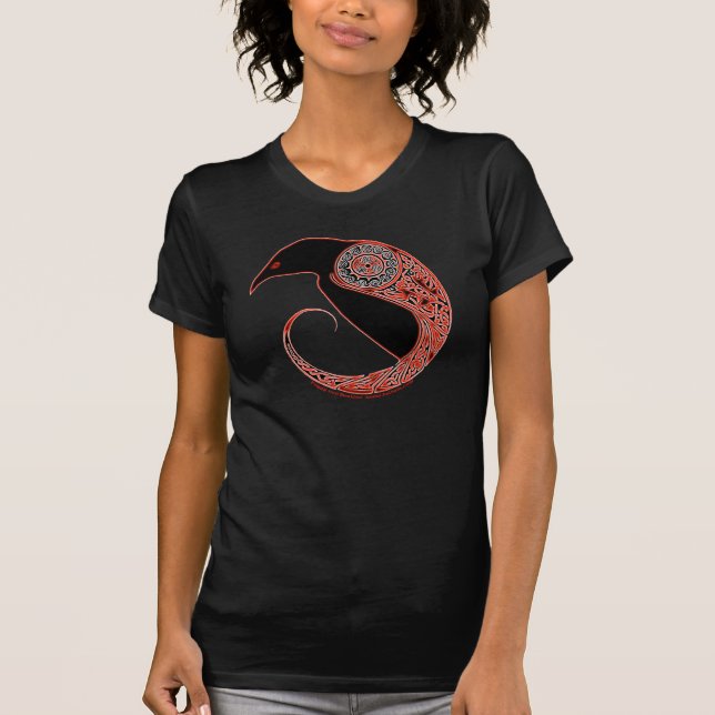 Celtic T-tröja, Morrigan korpsvart design T-shirt (Framsida)