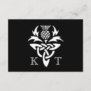 Celtic Thistle Initialer - OSA - Black & White Kort