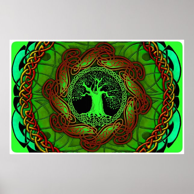 Celtic Träd (Upplyst version) Poster (Framsidan)