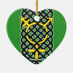 Celtic Transgenderprydnadgult Julgransprydnad Keramik
