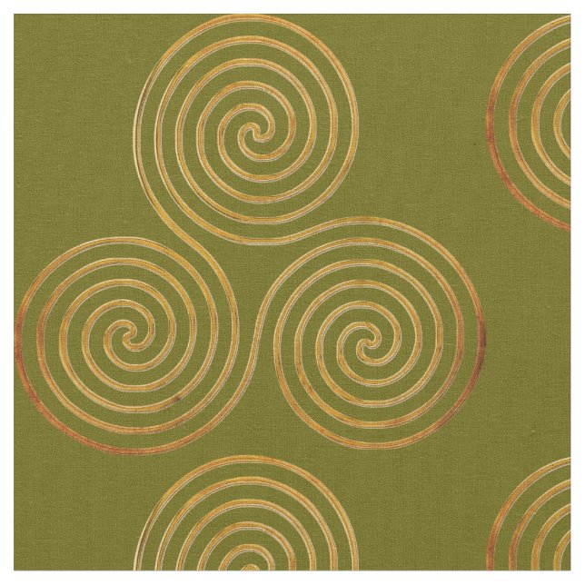 Celtic trefaldiga Spirale en fodrar guld Tyg (Närbild)