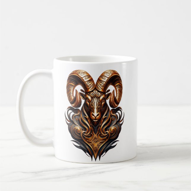 Celtic Tribal Aries Zodiac Mug – LaLi Designs Kaffemugg (Vänster)