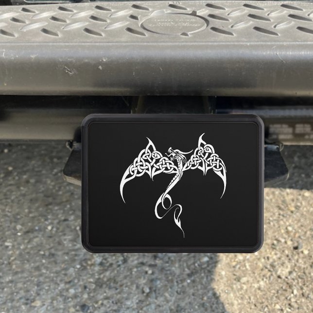 Celtic Tribal Dragon Black White Dragkroksskydd (Skapare uppladdad)