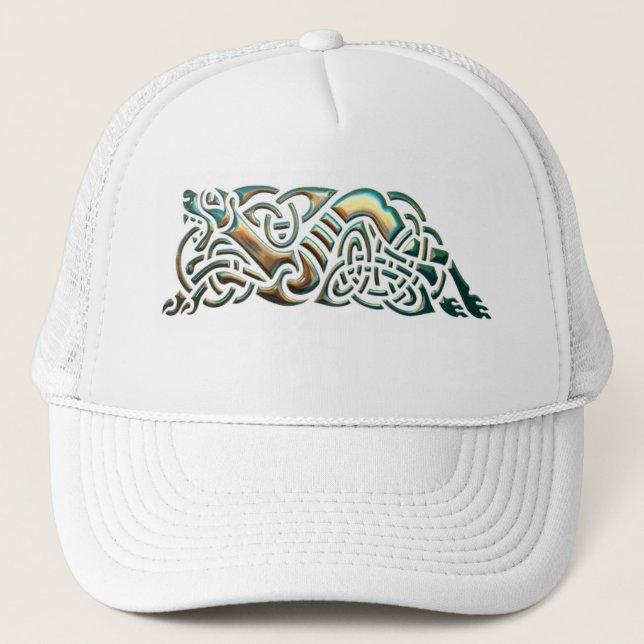 Celtic Tribal Teal & Guld Keps (Framsida)