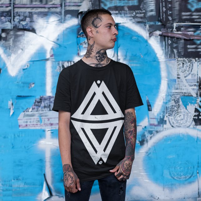 Celtic Tribal Triangle T Shirt (Tattoo lover posing in middle of the streets)
