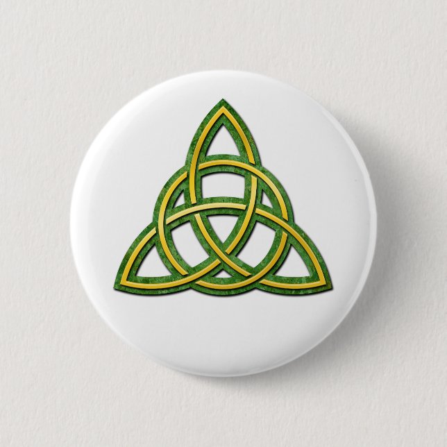 Celtic Trinity Knot eller Triquetra Button Knapp (Framsida)