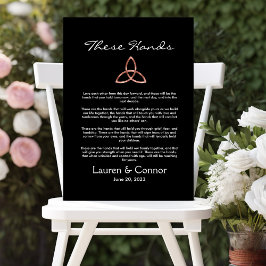 Celtic Trinity Knot Irish Bröllop Vows Handfastset Canvastryck