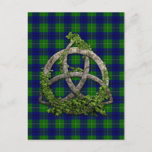 Celtic Trinity Knot och Klan Johnston Tartan Vykort