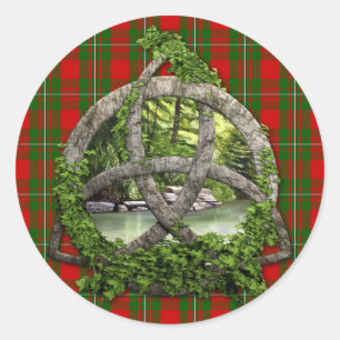 Celtic Trinity Knot och Klan MacGregor Tartan Runt Klistermärke