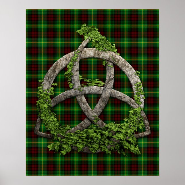 Celtic Trinity Knot och Klan Martin Tartan Poster (Framsidan)