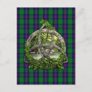 Celtic Trinity Knot och Klan Shaw Tartan Vykort
