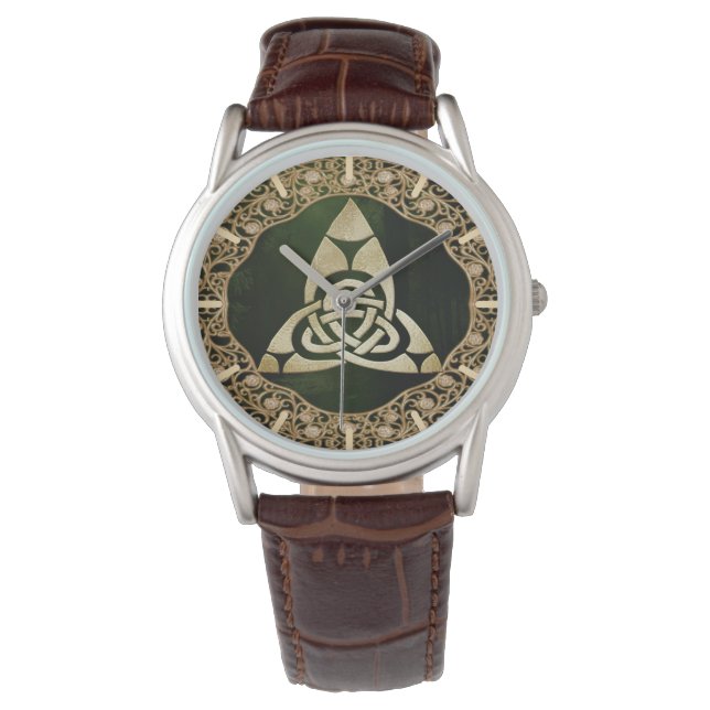 Celtic Trinity Knot on Forest Shadows Armbandsur (Framsida)