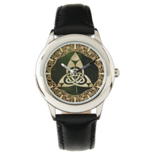 Celtic Trinity Knot on Forest Shadows Armbandsur