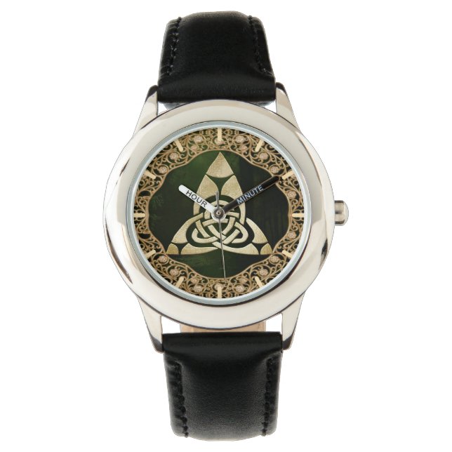 Celtic Trinity Knot on Forest Shadows Armbandsur (Framsida)
