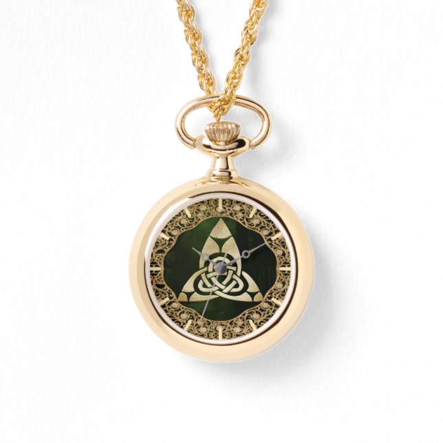 Celtic Trinity Knot on Forest Shadows Armbandsur (Framsida)