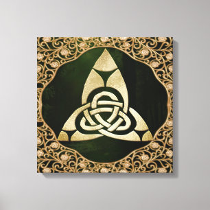 Celtic Trinity Knot on Forest Shadows Canvastryck
