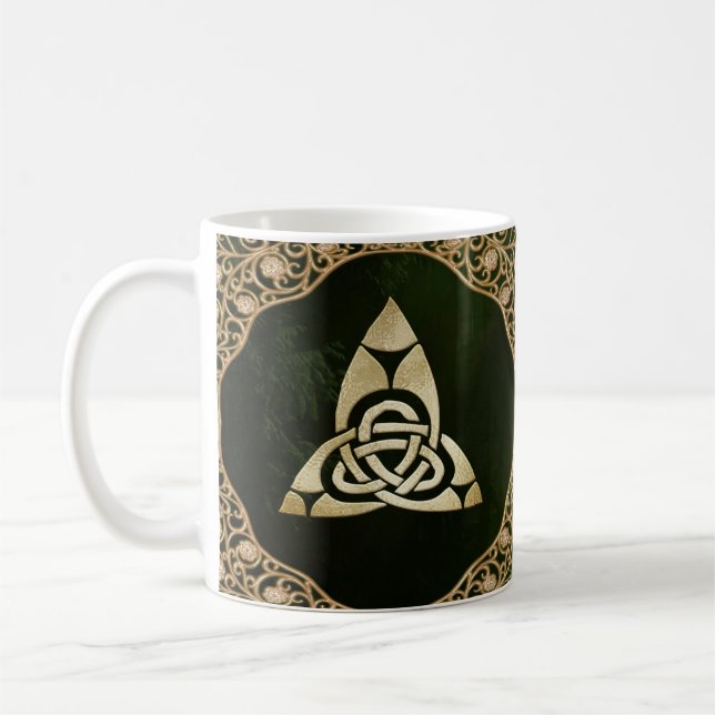 Celtic Trinity Knot on Forest Shadows  Kaffemugg (Vänster)