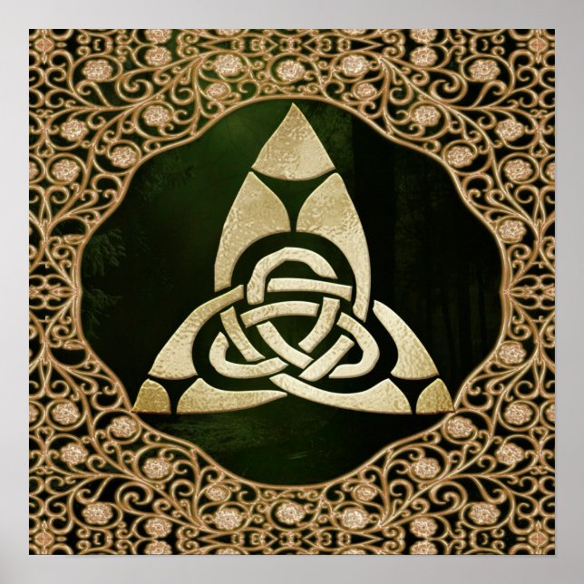 Celtic Trinity Knot on Forest Shadows Poster (Framsidan)