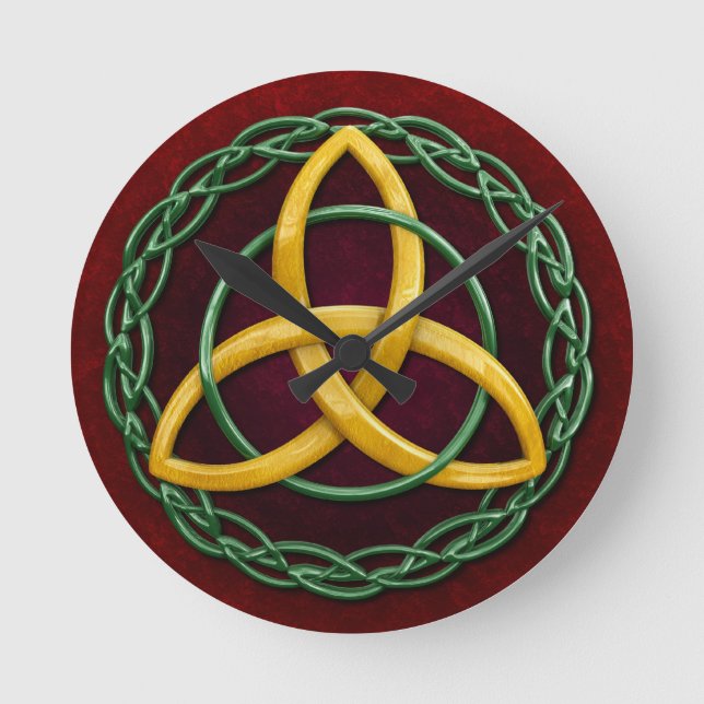 Celtic Trinity Knot Rund Klocka (Framsida)