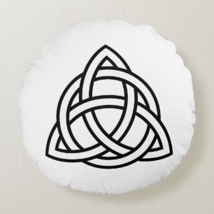 Celtic Trinity Knot Triquetra Symbol Dekorativ kud Rund Kudde