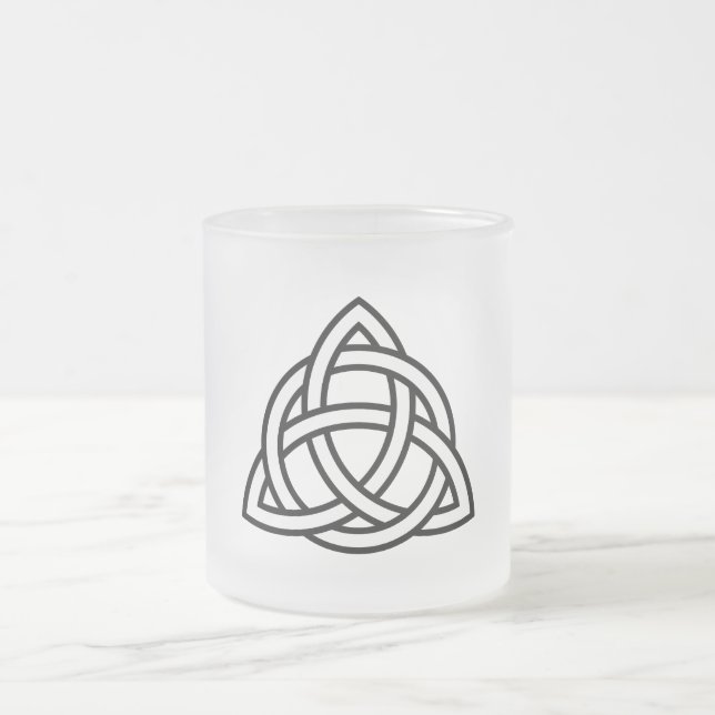 Celtic Trinity Knot Triquetra Symbol Frostad Glasmugg (Center)