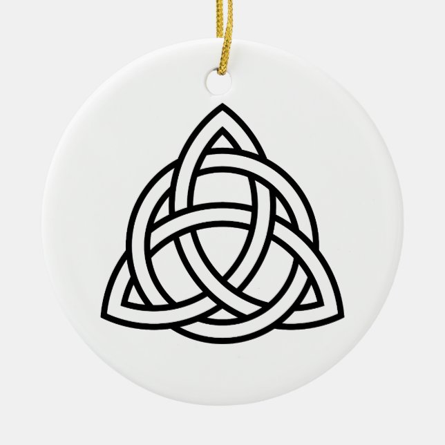 Celtic Trinity Knot Triquetra Symbol Julgransprydnad Keramik (Framsidan)
